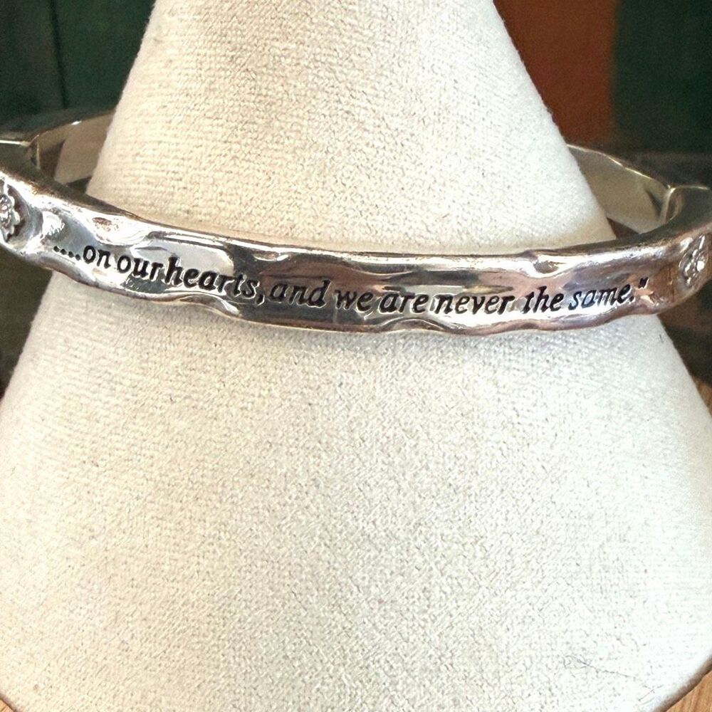 Brighton Silver-Plated Hinged Quote Bangle Bracelet - Picture 4 of 9